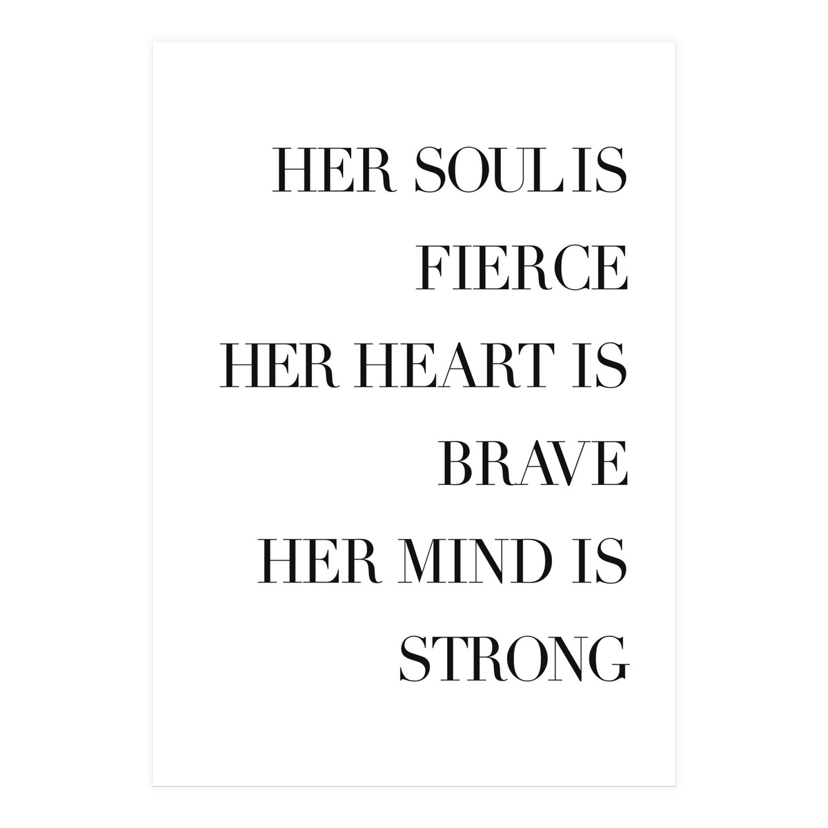 Fierce, Brave, Strong Female Empowerment Quote (Print Only)