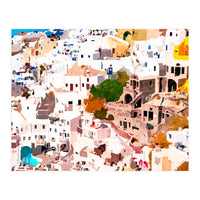 Travel Far Enough, You Meet Yourself Illustration, Spain Citiscape Architecture Painting, Buildings (Print Only)