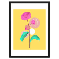 The Rare Bloom, Abstract Nature Floral Graphic, Eclectic Bohemian Modern, Pop of Color Illustration