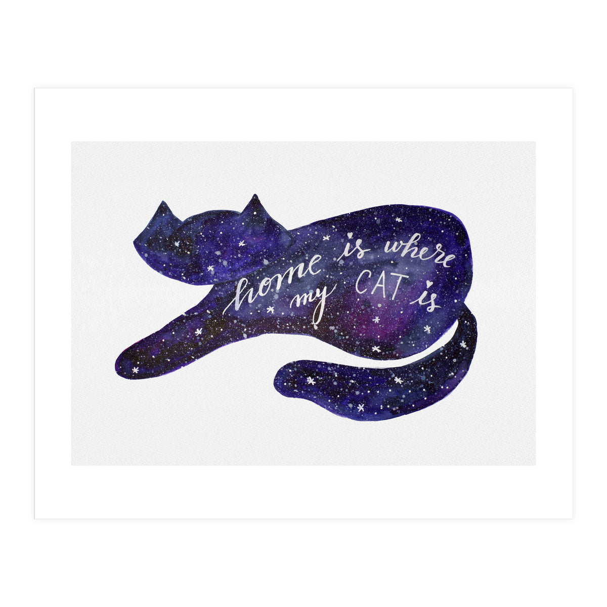 Watercolor galaxy cat (Print Only)