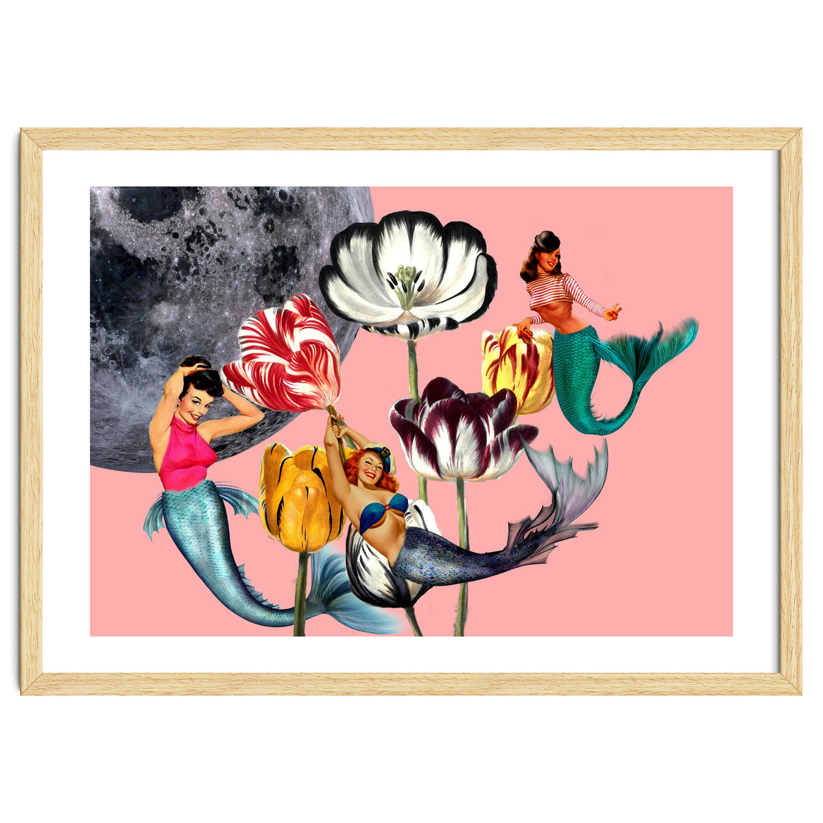 Mermaid Floral with moon