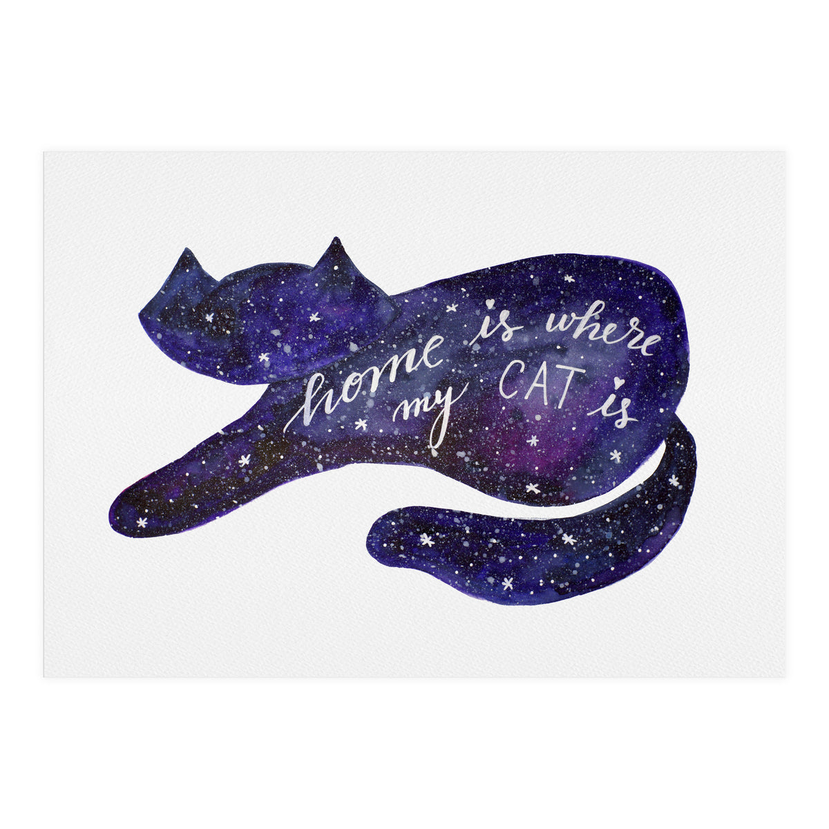 Watercolor galaxy cat (Print Only)
