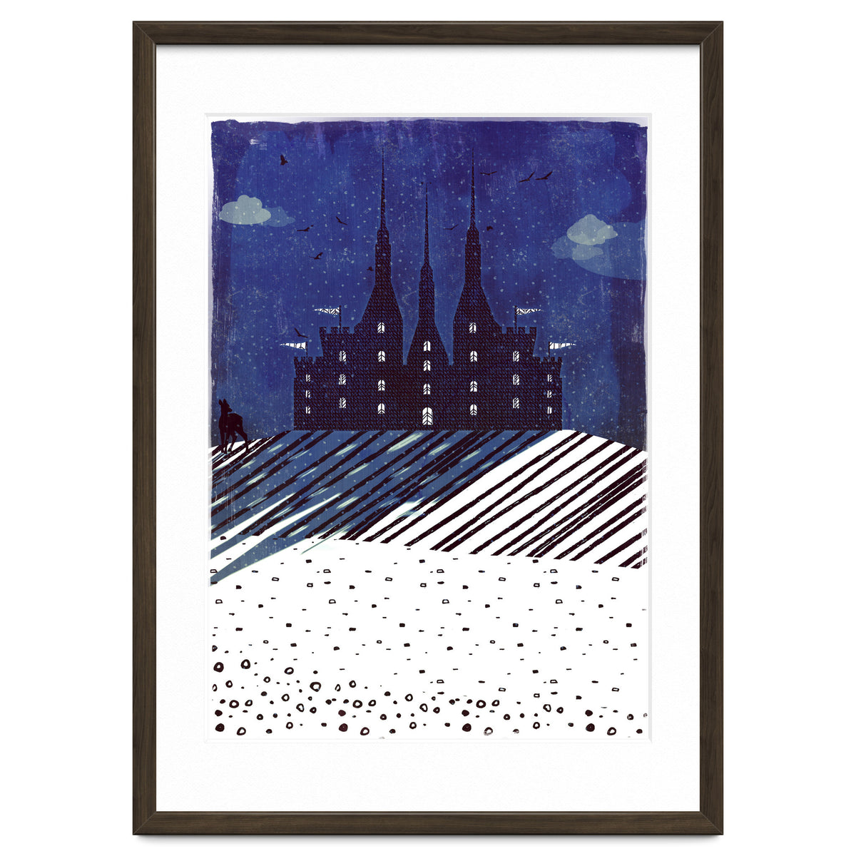 Castle on the hill at night