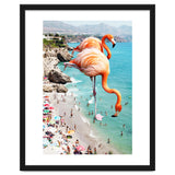 Flamingos on the Beach, Wildlife Surrealism Birds, Nature Flamingo Fantasy Beach Summer Photography thumbnail