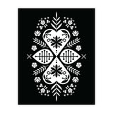 Scandinavian Folk Pattern Monochrome 01  (Print Only) thumbnail