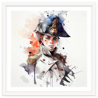 Watercolor Napoleonic Soldier Woman #4