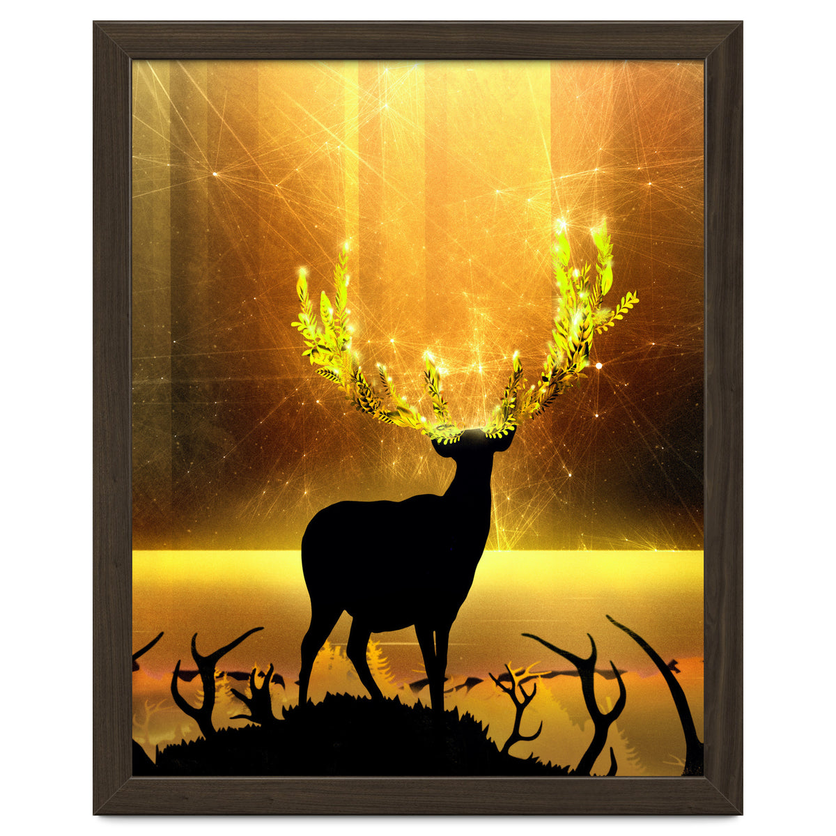 Greenery Deer Golden Sun