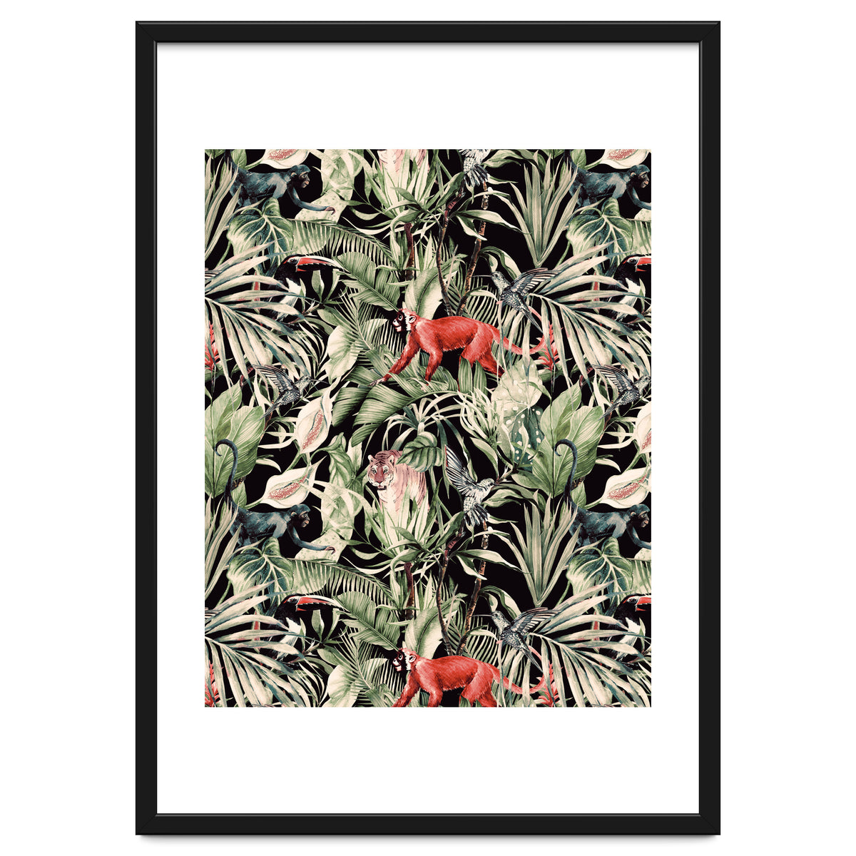 Animals In The Dark Of The Jungle