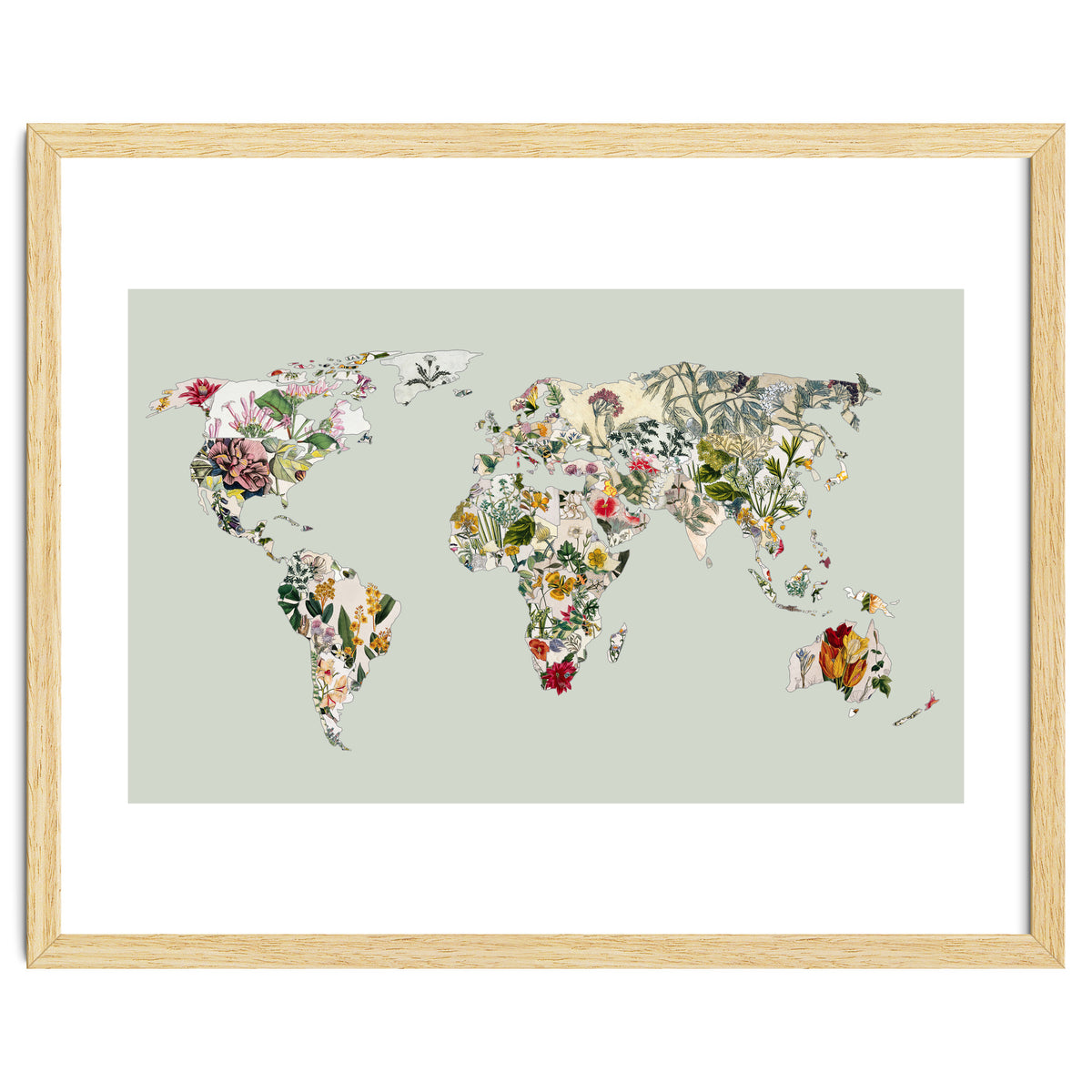 Vintage Botanical Map - Green