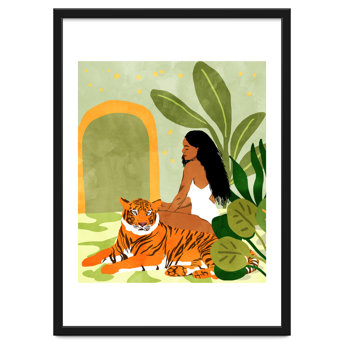 Just You & Me | Tiger Urban Jungle Friendship | Wild Cat Bohemian Black Woman with Pet