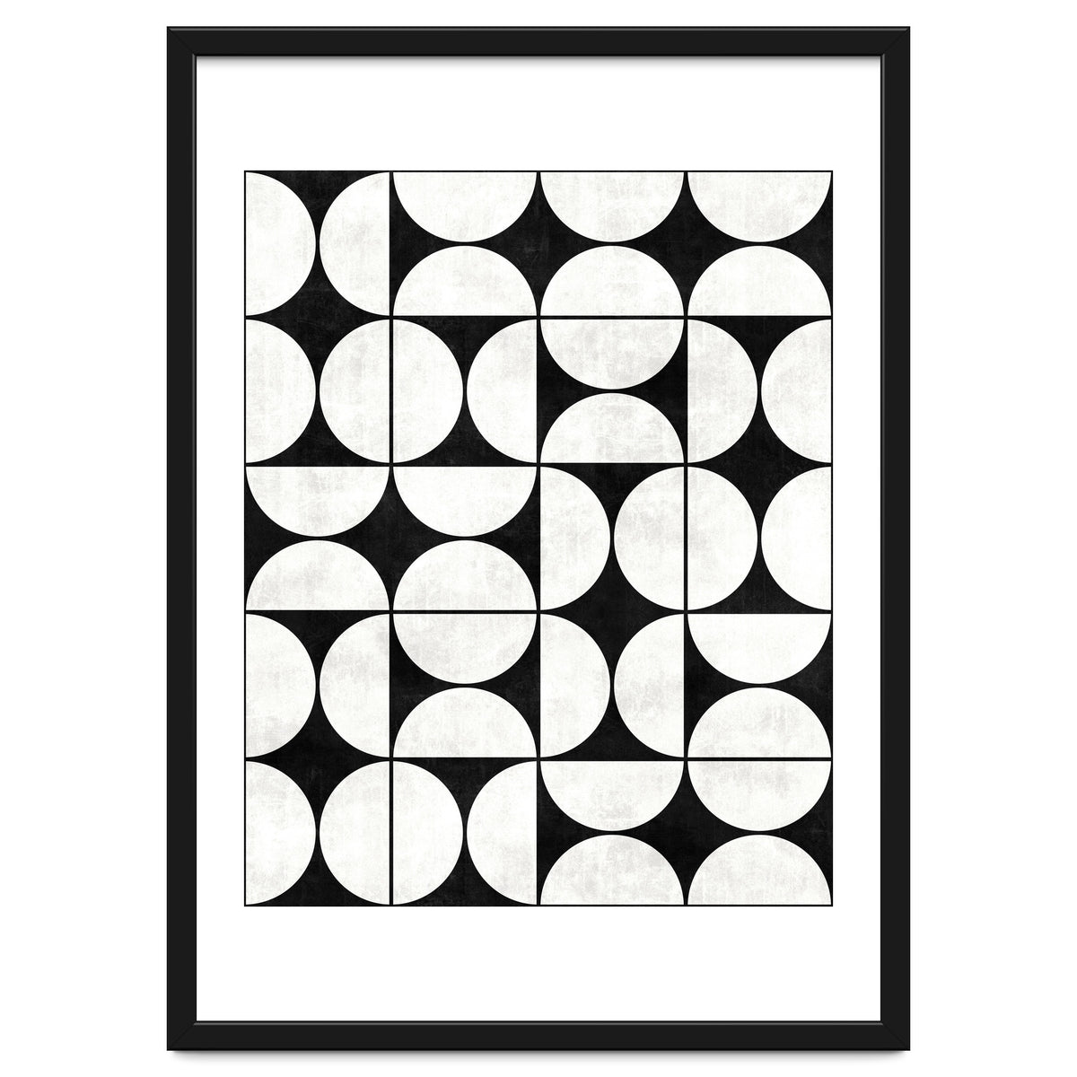 Mid-Century Modern Pattern No.2 - Black and White Concrete