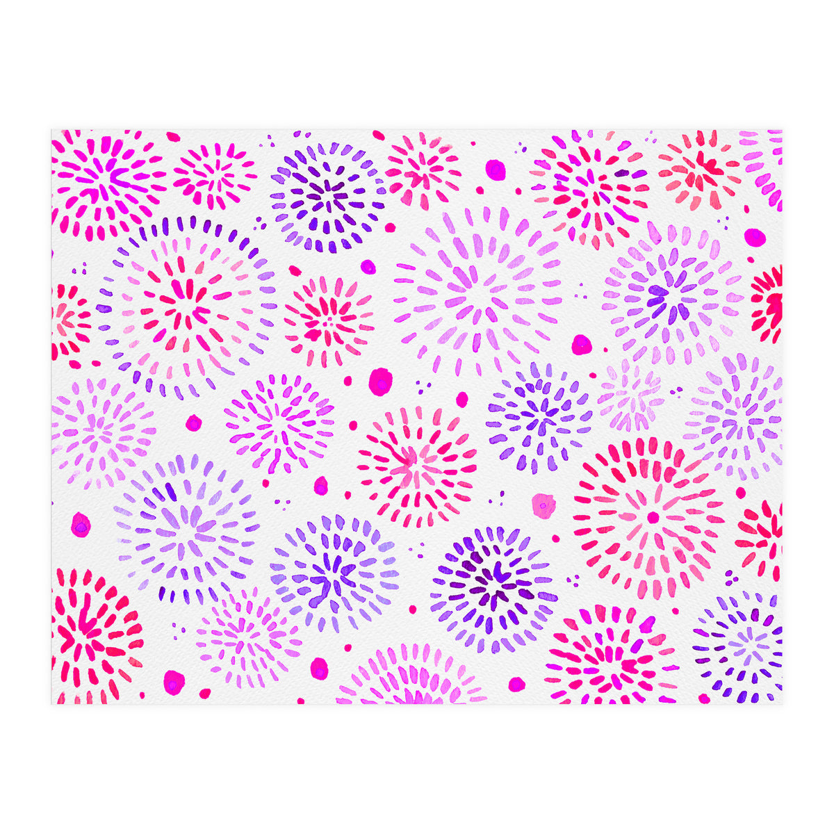 Abstract fireworks pattern in magenta and purple (Print Only)