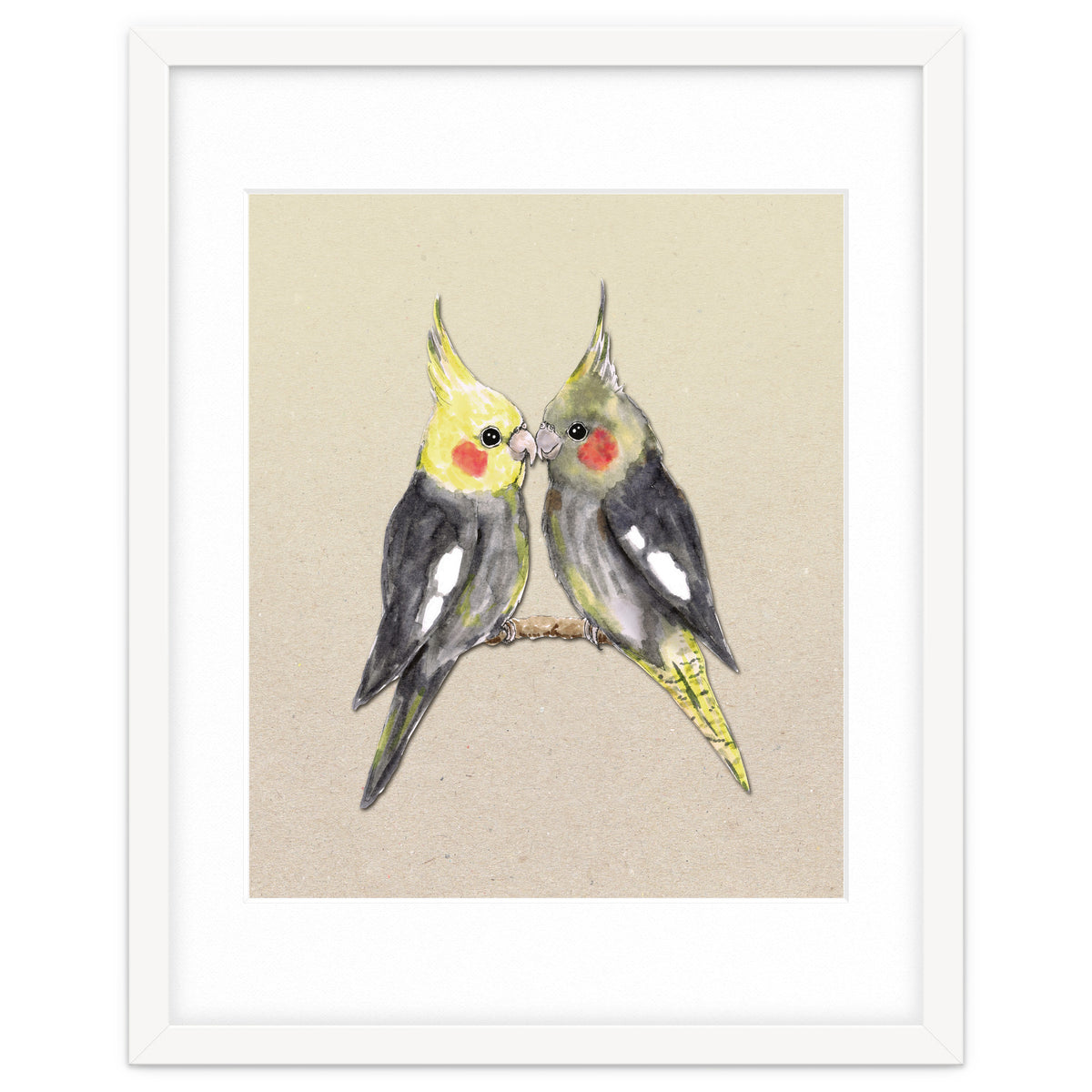 Two cute cockatiels