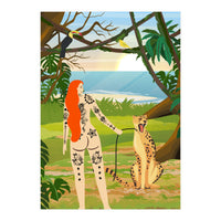 Tattooed Girl with Cheetah (Print Only)