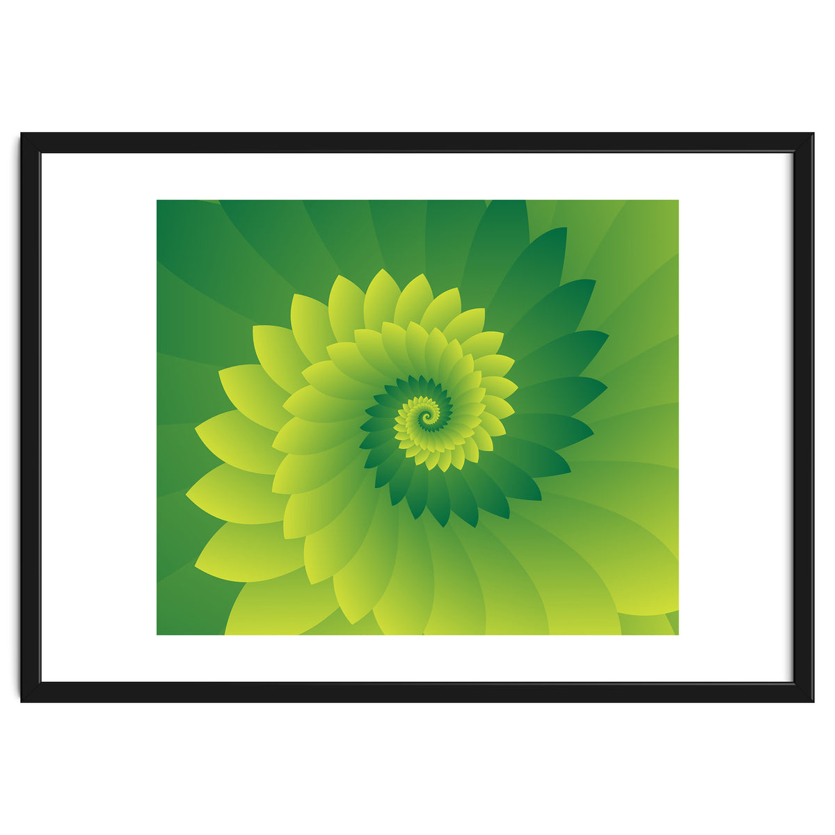 Abstract Digital GREEN FLORA 3D ART