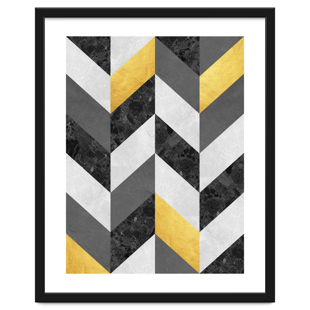 Chevron gold and marble