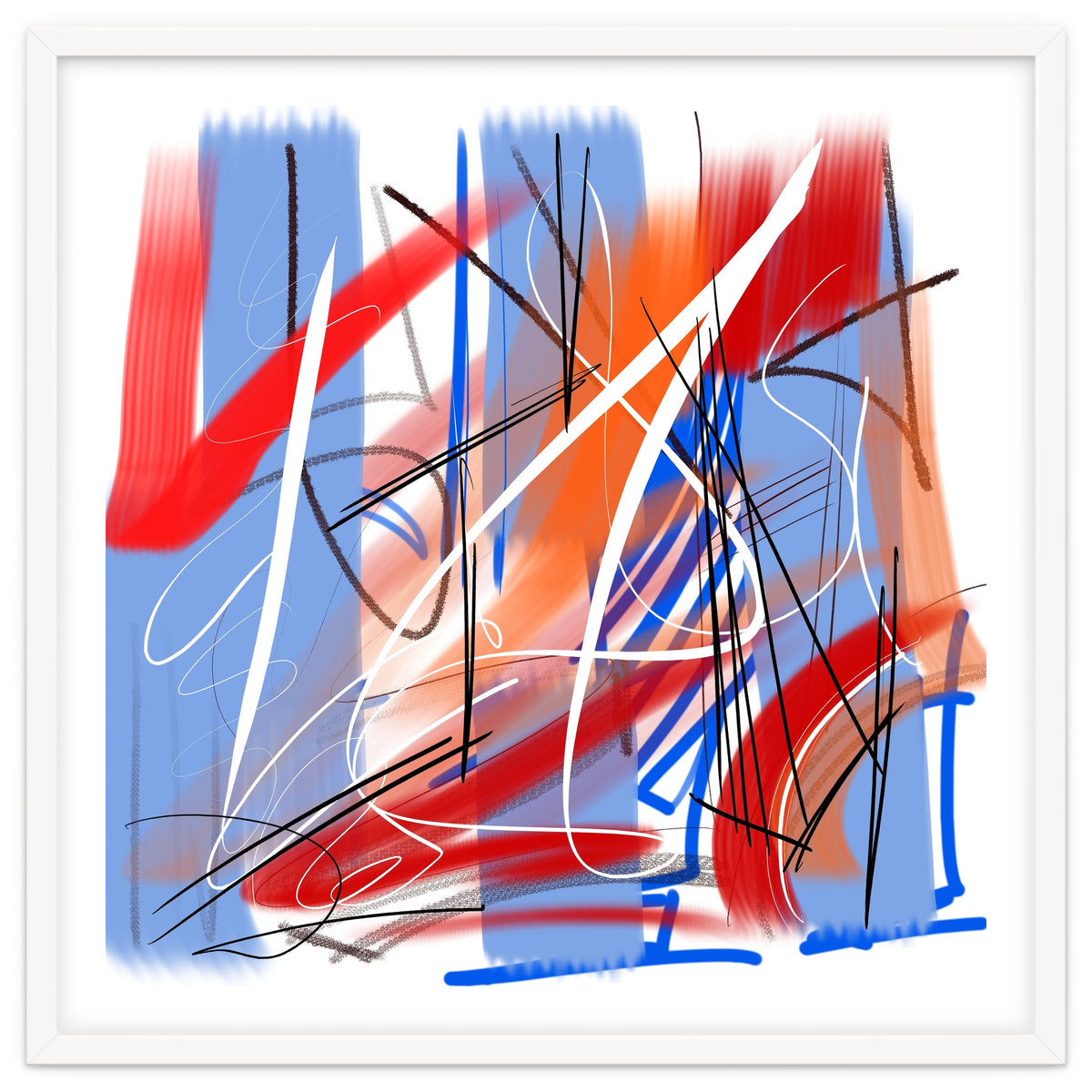 Traces In Blue And Red