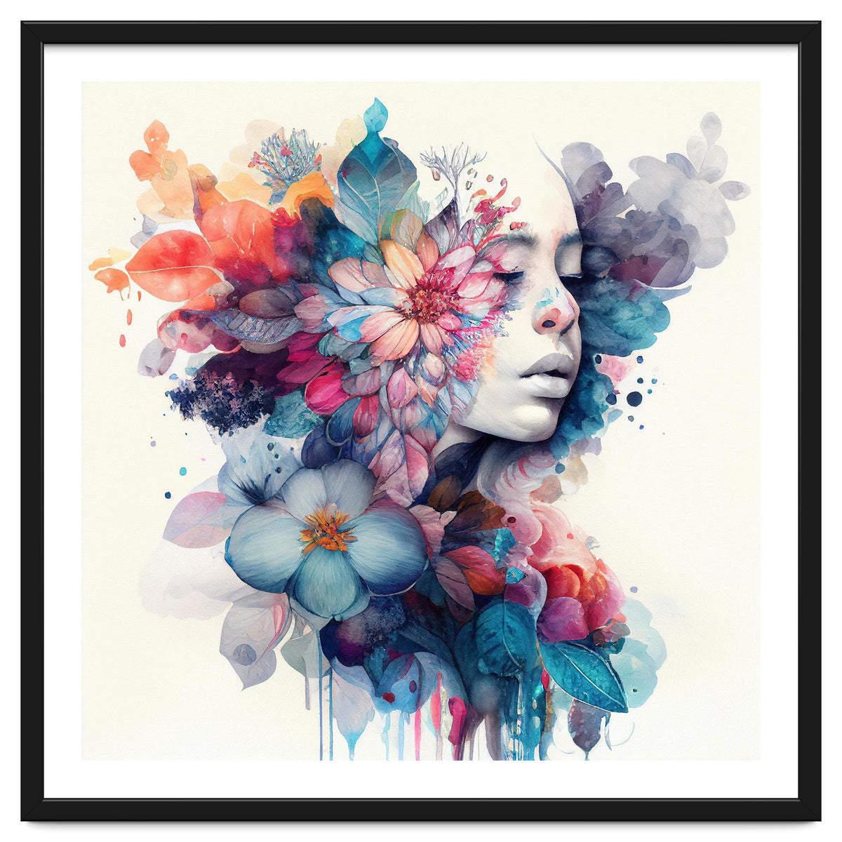 Watercolor Tropical Woman #5