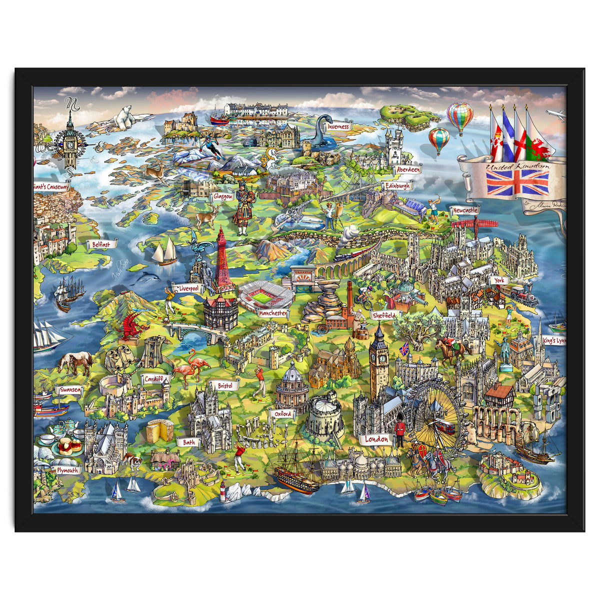 Illustrated Map Of The United Kingdom