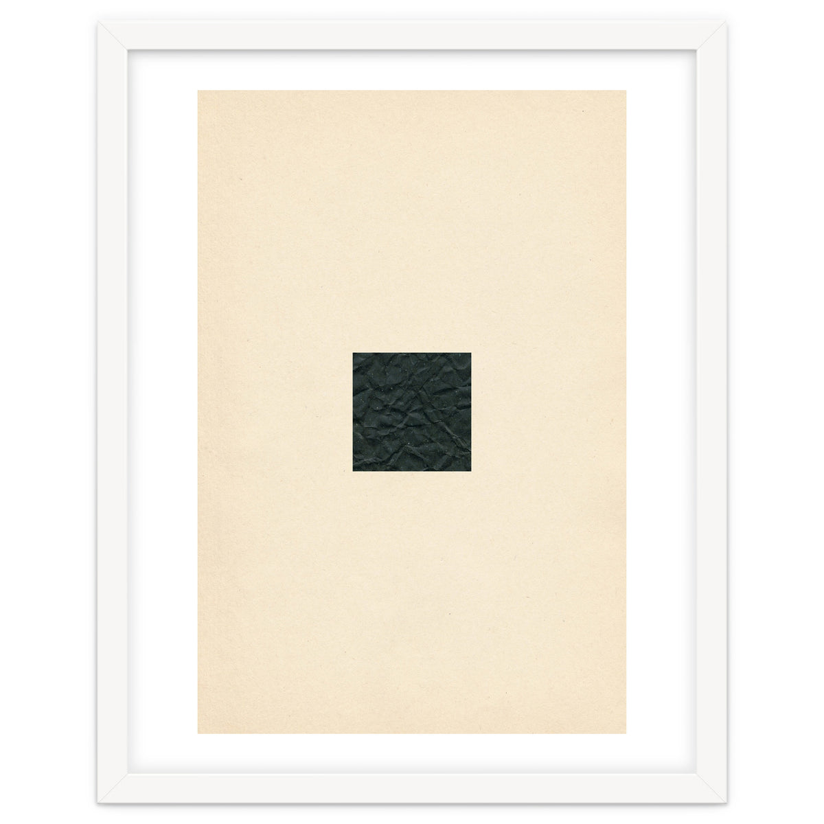 Minimal black square on beige