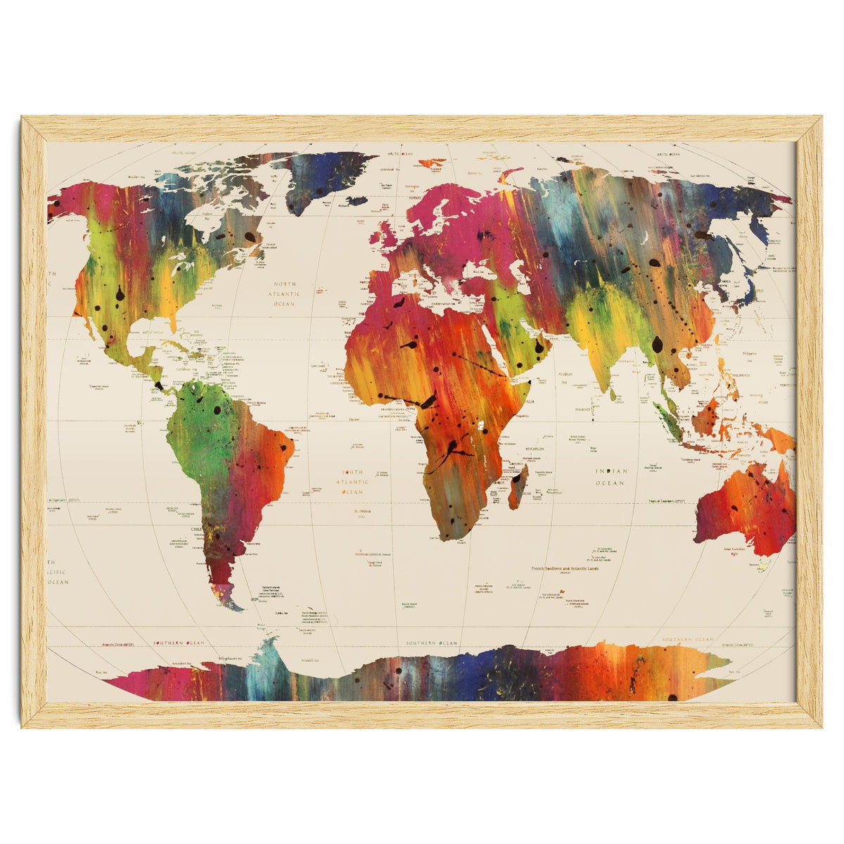 ALLOVER THE WORLD-Painted map