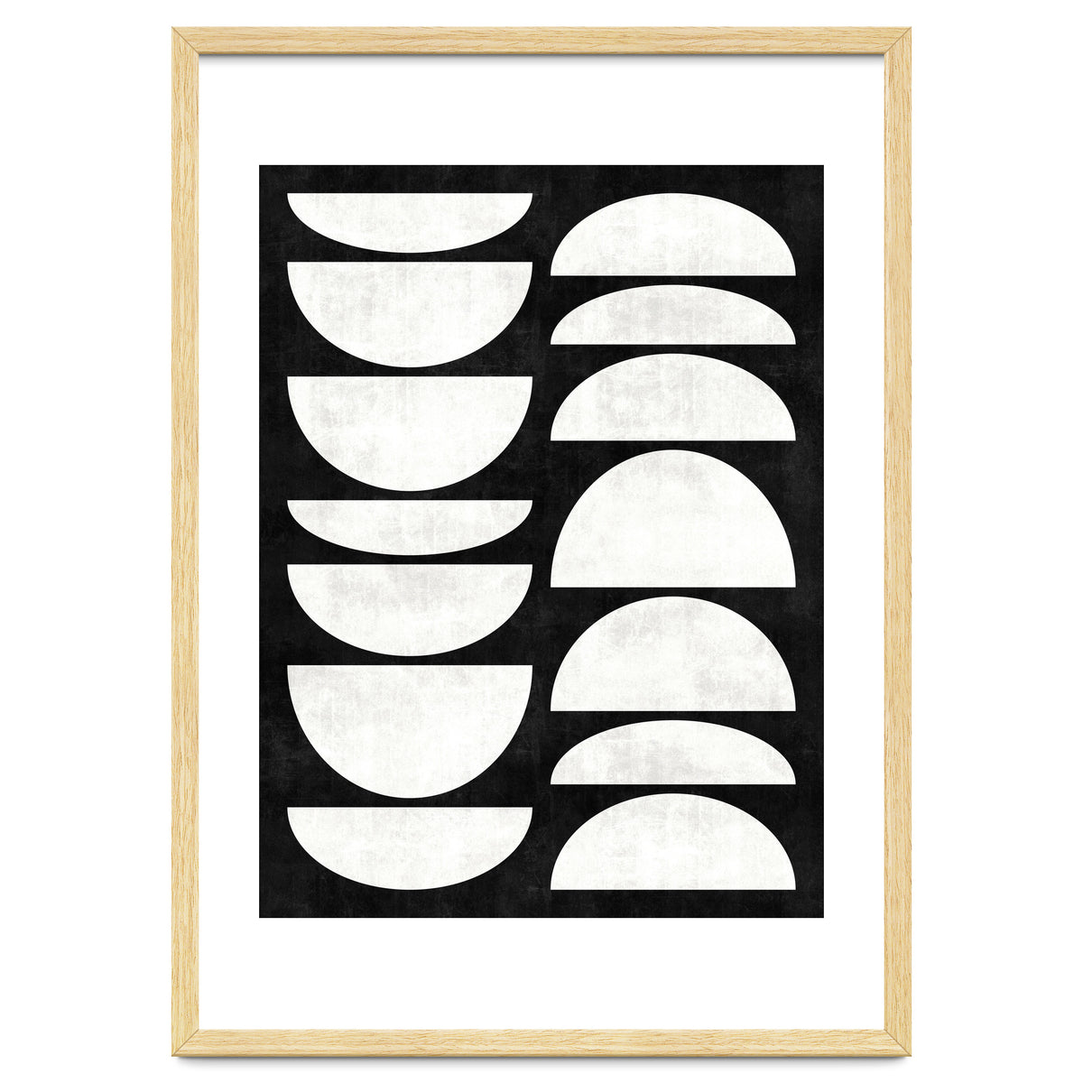 Mid-Century Modern Pattern No.8 - Black and White Concrete