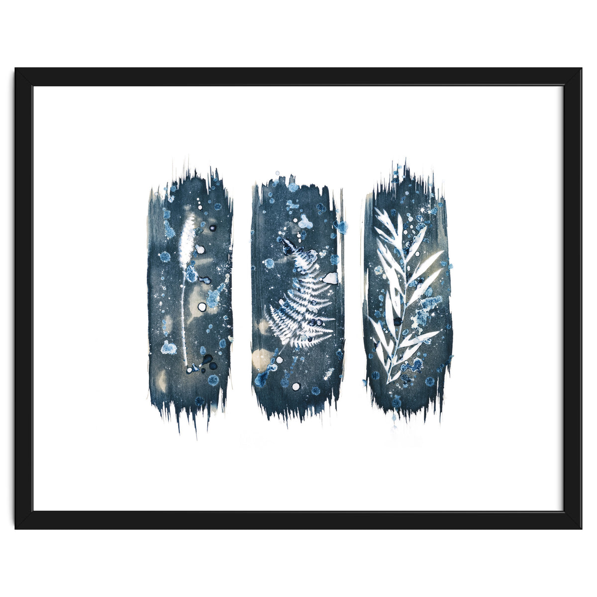 Indigo Blue Botanical Leaves No. 7