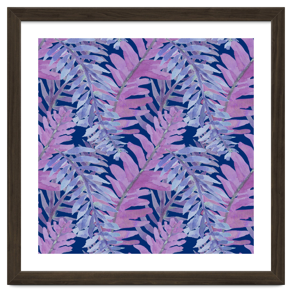Woodland Ferns in Blue