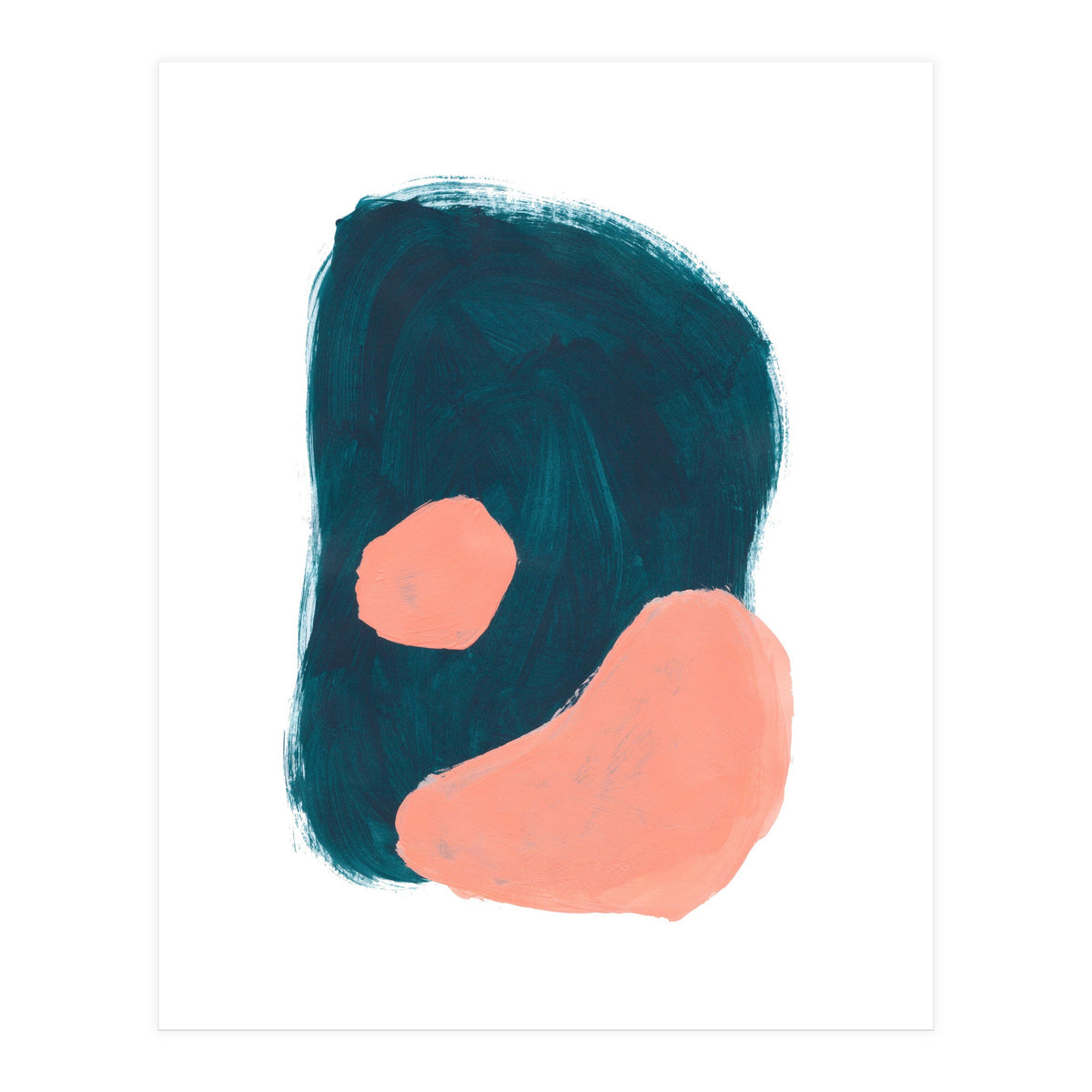 Teal Blob Salmon Bubbles (Print Only)