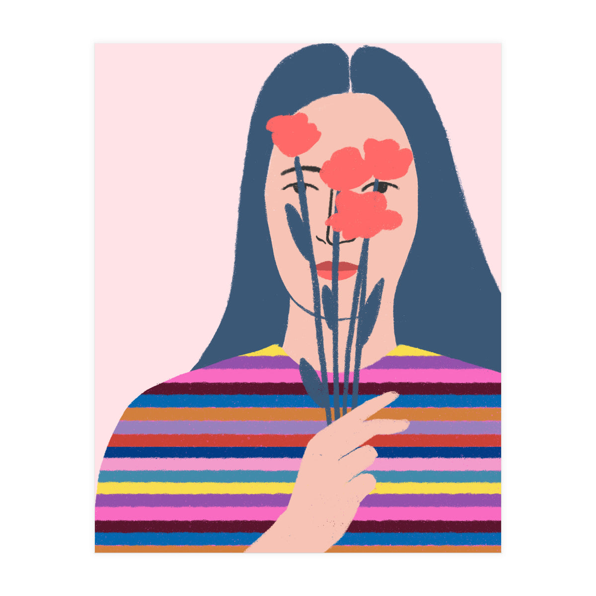 Girl With Flowers (Print Only)