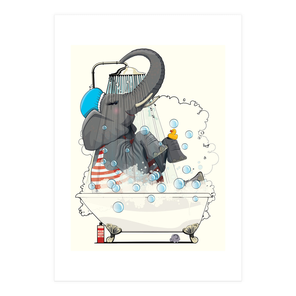 Elephant in the Bath, Funny Bathroom Humour (Print Only)