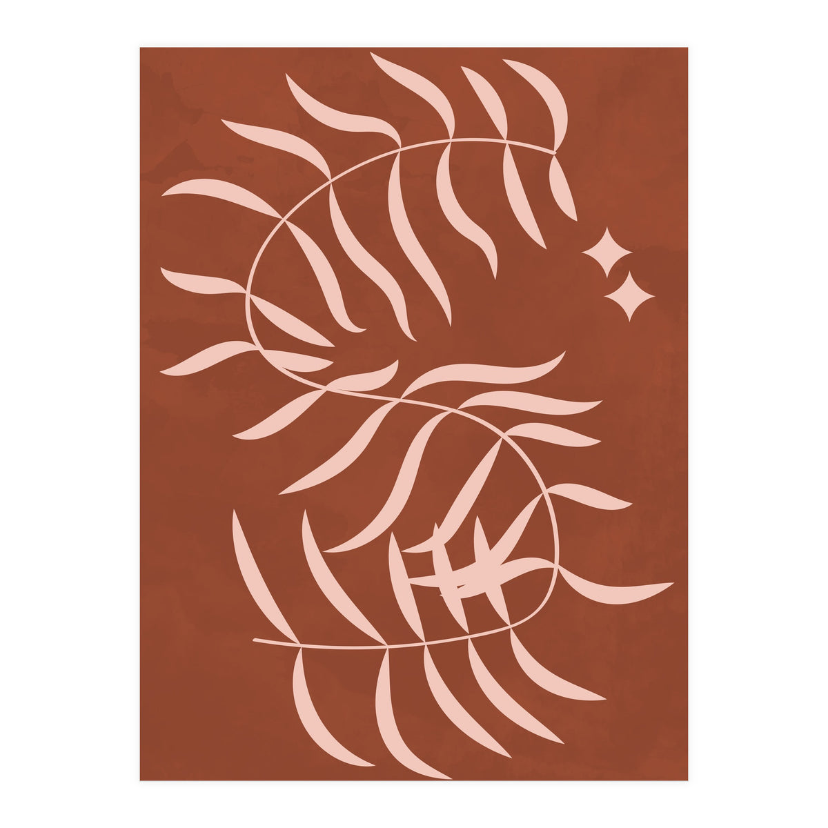 Botanical Palm Leaf Earthy Tones (Print Only)