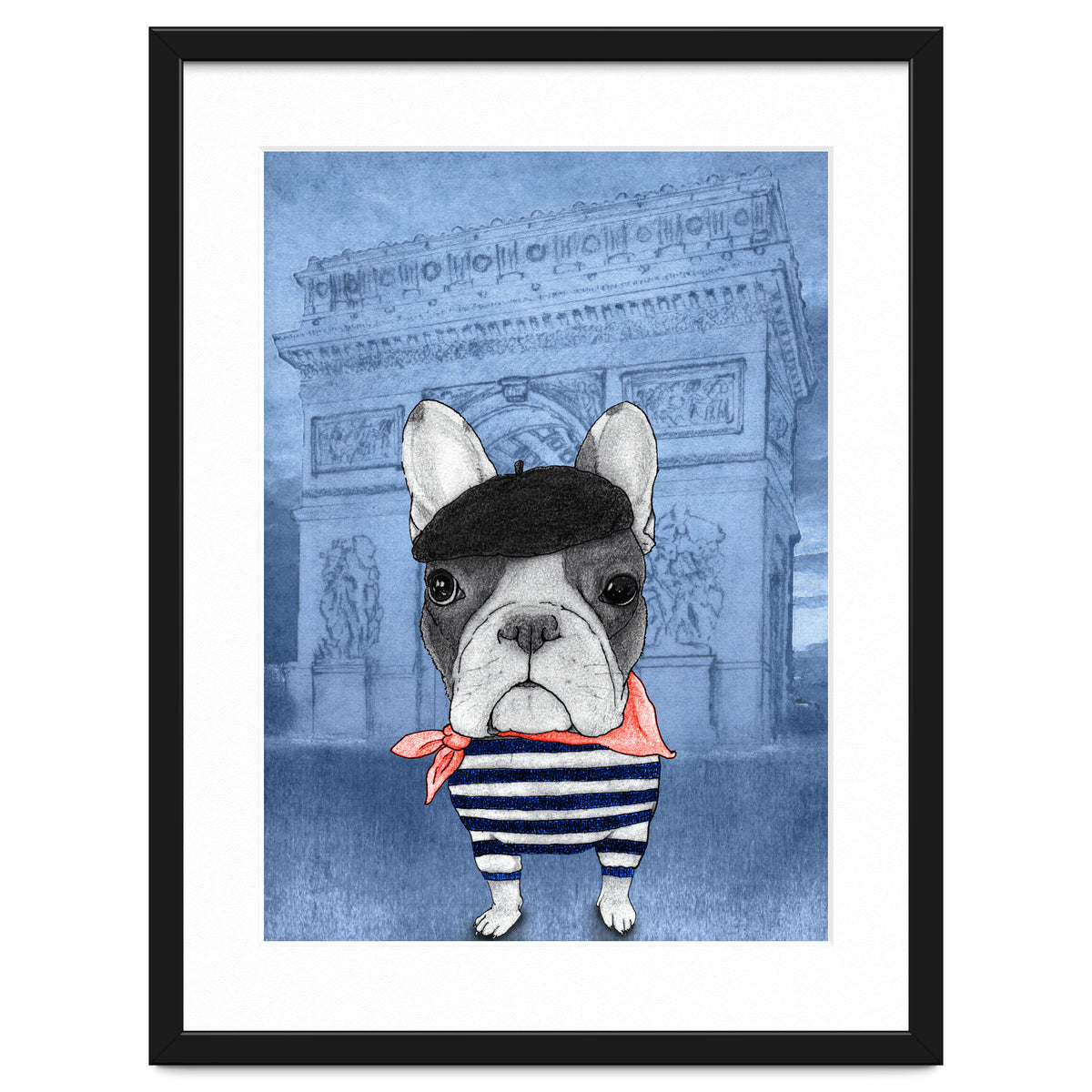 French Bulldog With Arc De Triomphe