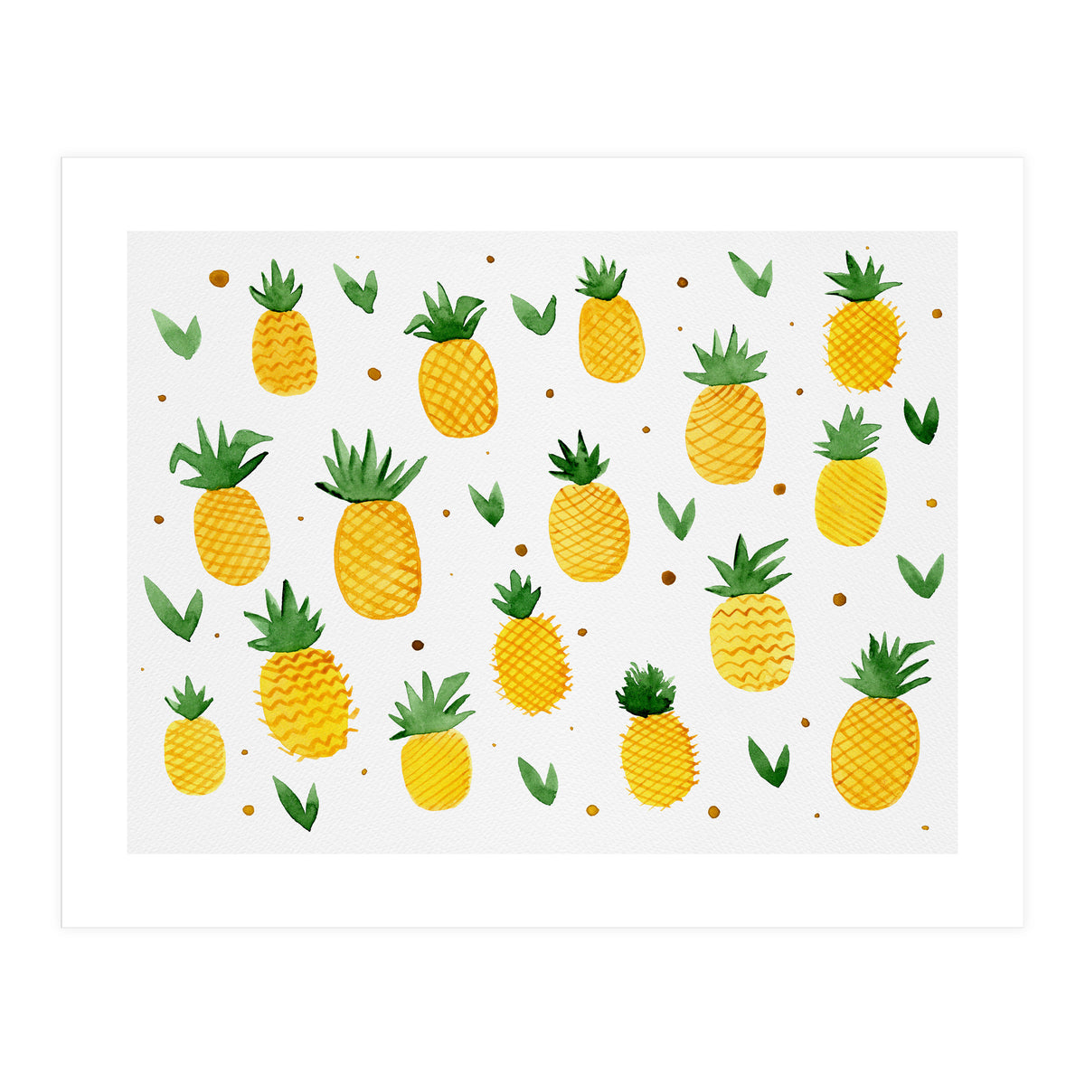 Watercolor pineapples (Print Only)