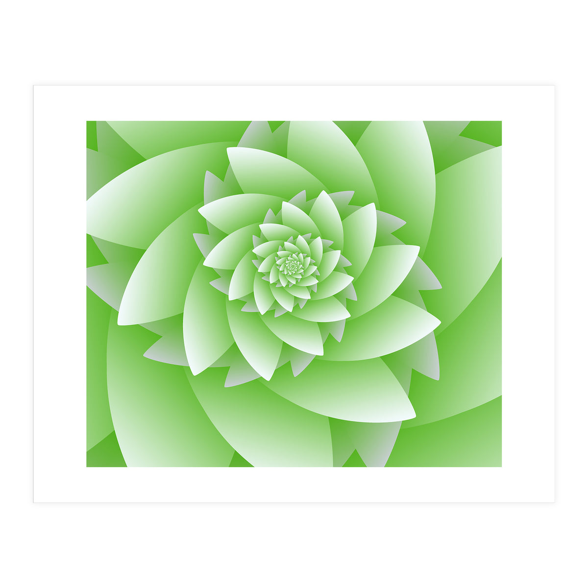 Abstract Green Floral Optical Illusions Art (Print Only)