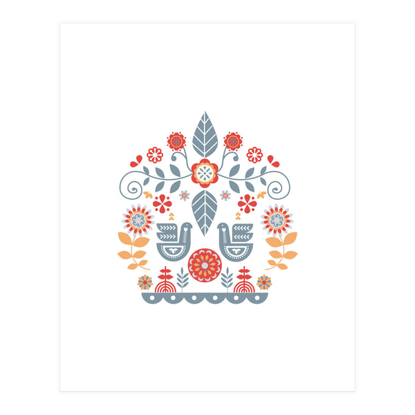 Scandinavian Folk Art Pattern (Print Only)