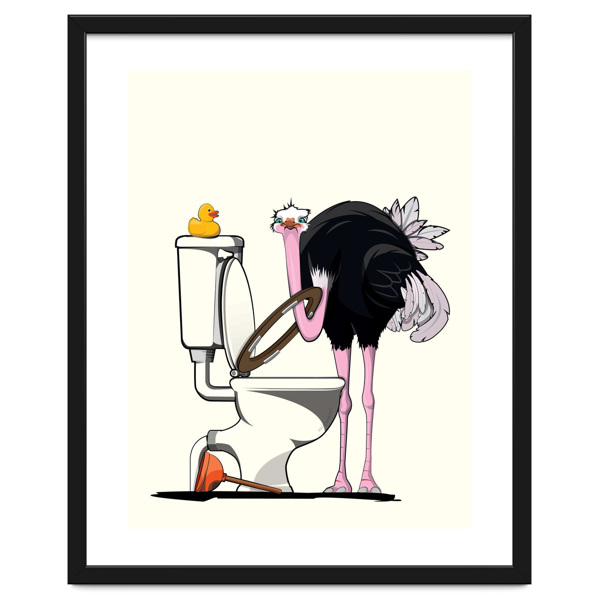 Ostrich on the Toilet, Funny Bathroom Humour