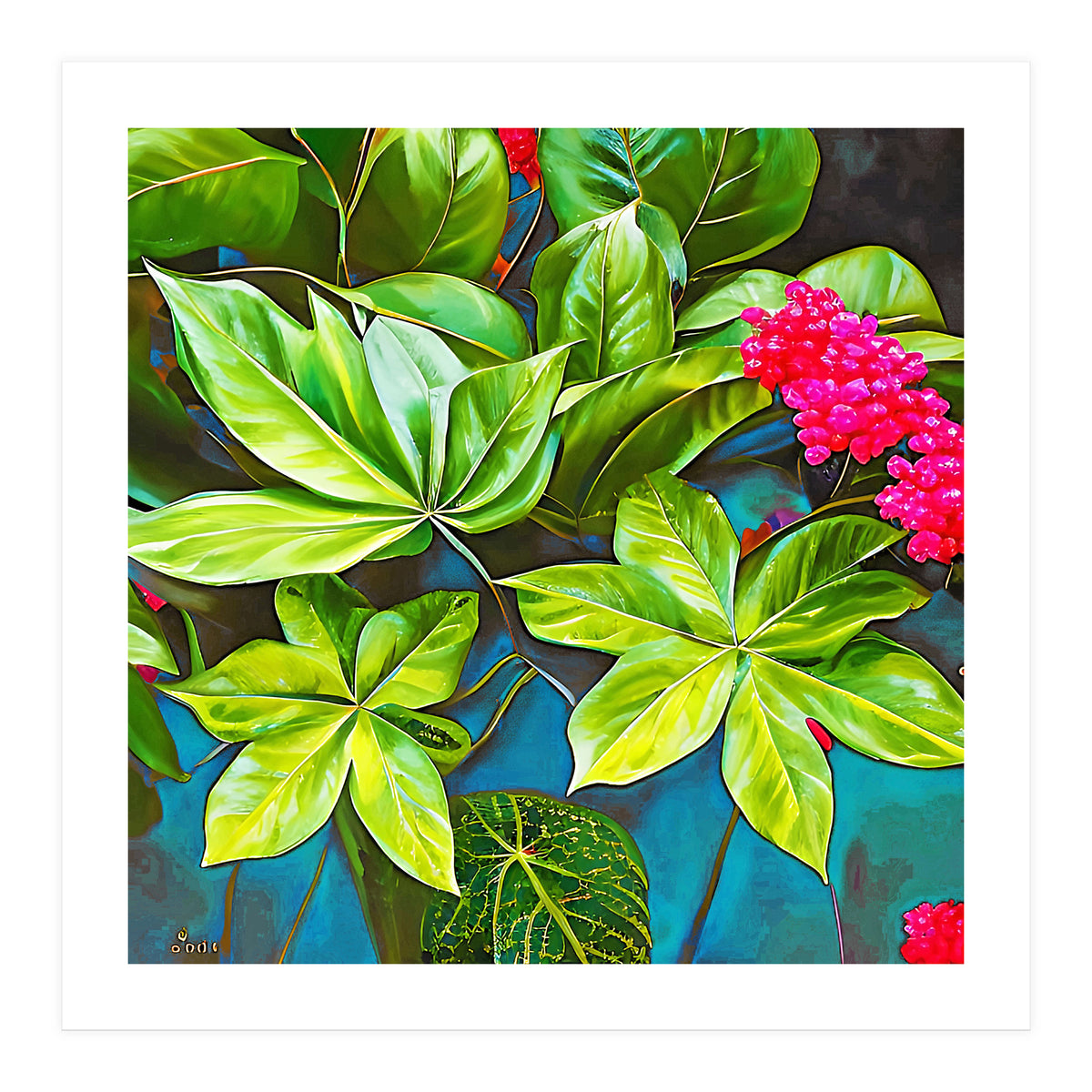 Bloom Like Never Before, Botanical Nature Jungle Plants, Bohemian Floral Blossom Forest Painting (Print Only)