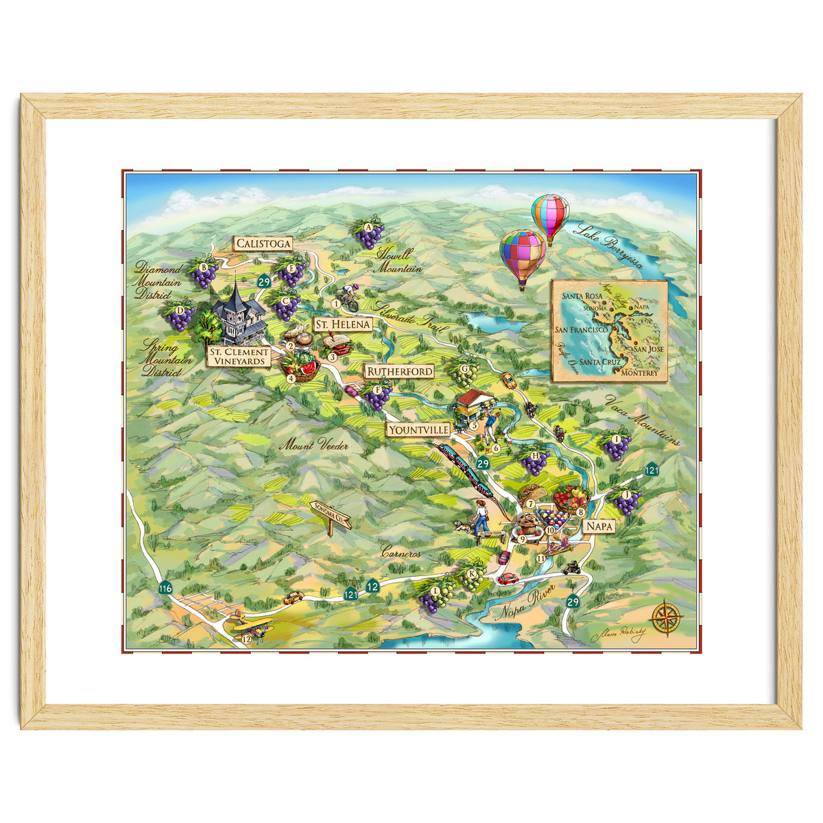 Napa Valley Illustrated Map
