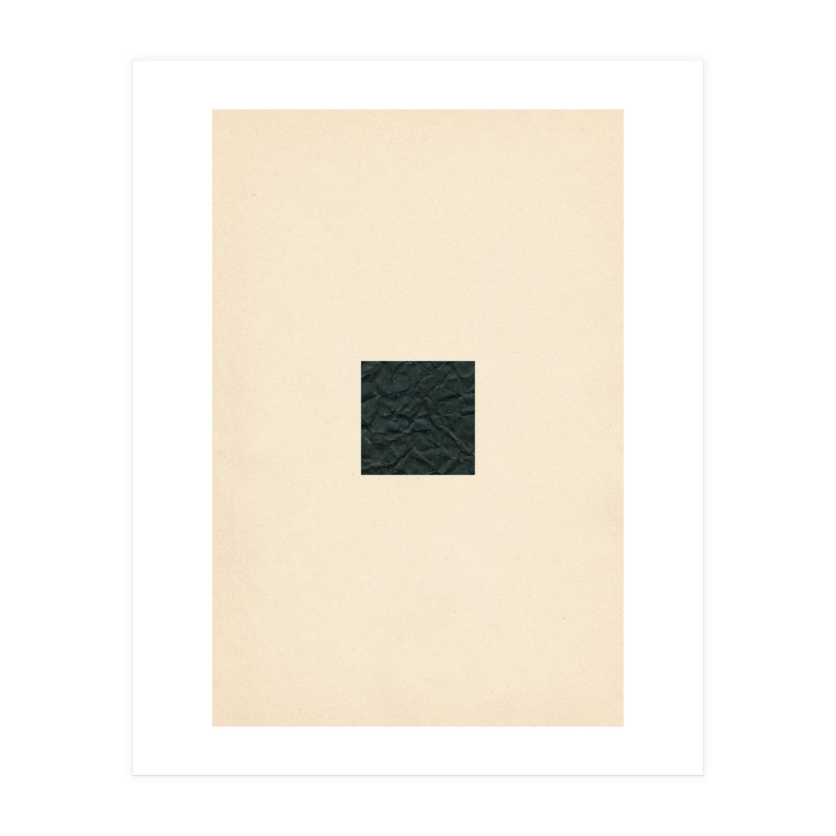 Minimal black square on beige (Print Only)