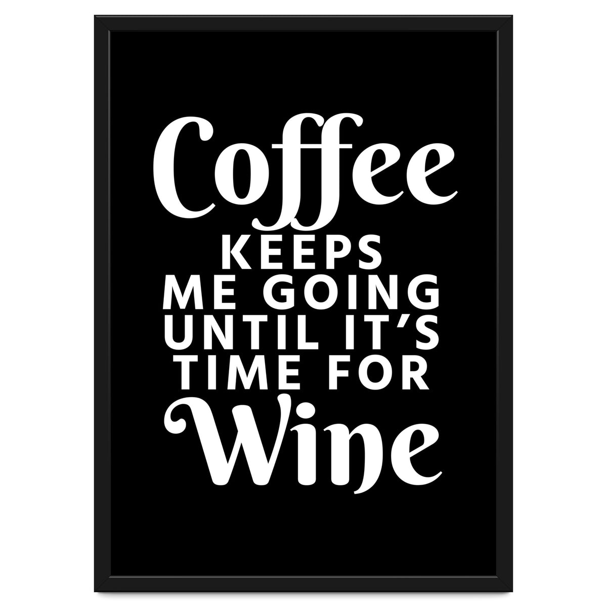 Coffee Keeps Me Going Until It's Time For Wine Black