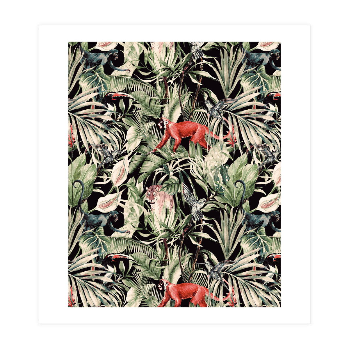 Animals In The Dark Of The Jungle (Print Only)