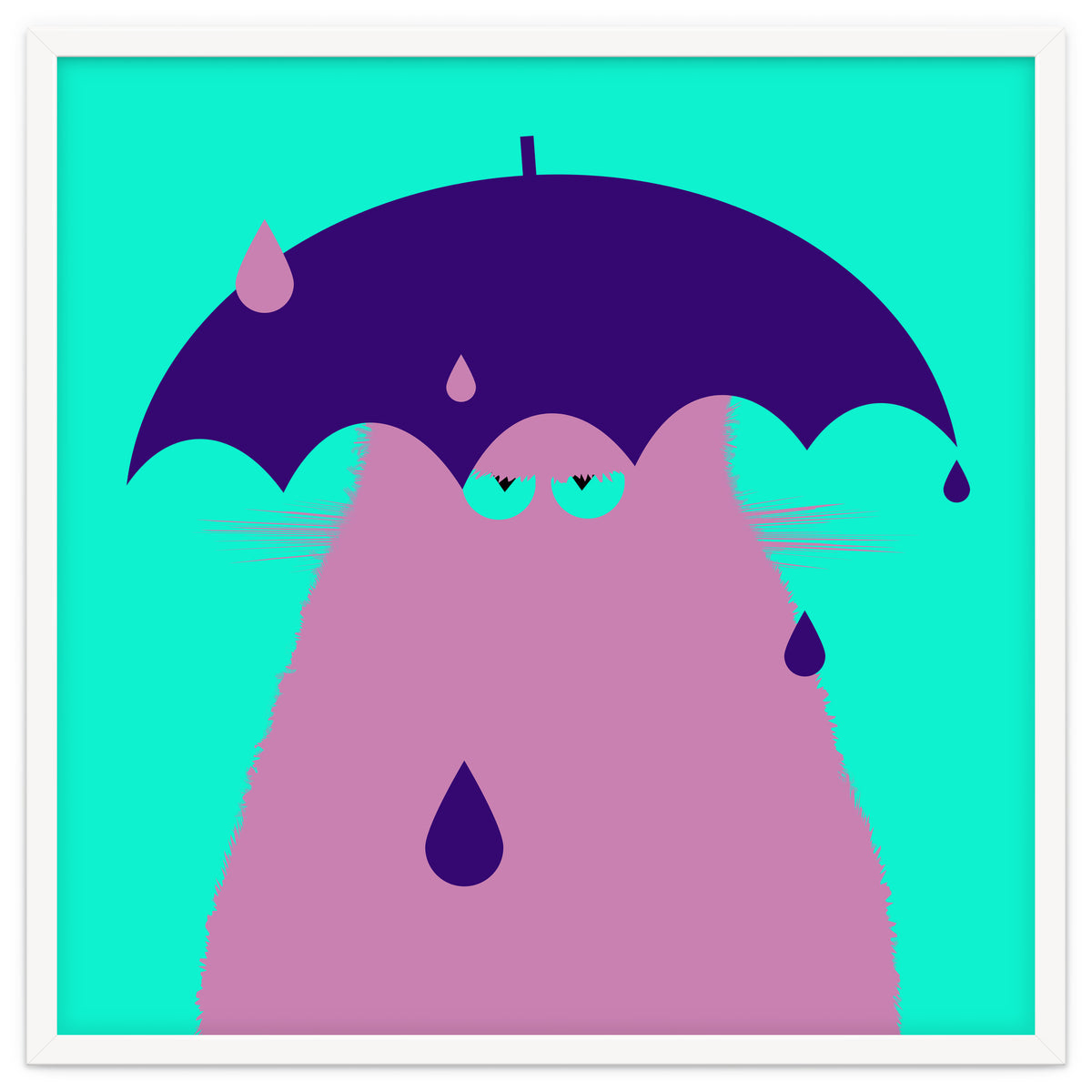 Lilac Cat With Umbrella