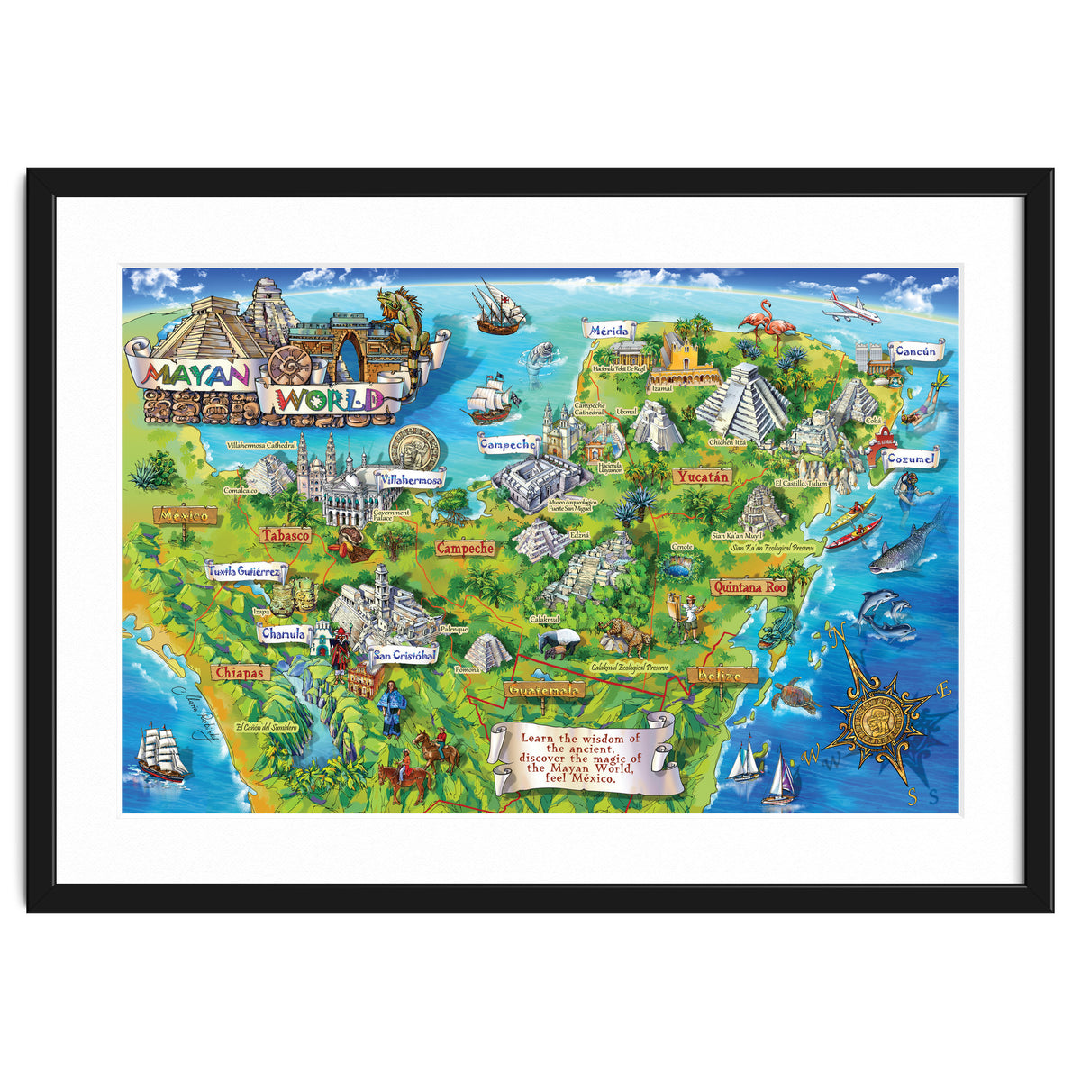 Yucatan Map Illustration