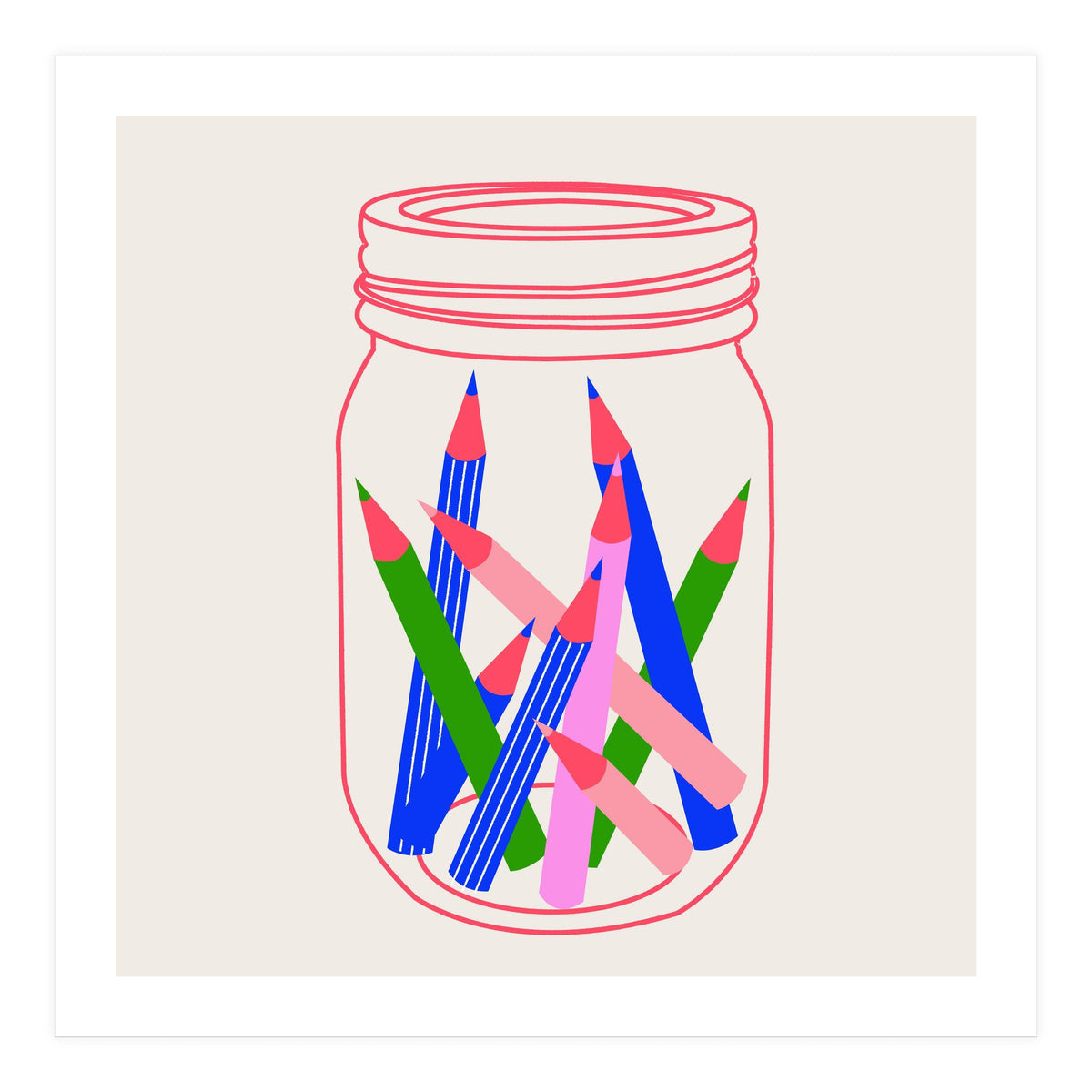 Jar Of Pencils (Print Only)