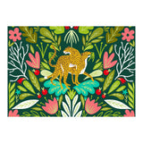 Cheetah Couple Illustration, Wild Cat Jungle Nature, Mandala Painting, Wildlife Tropical Tiger	 (Print Only) thumbnail