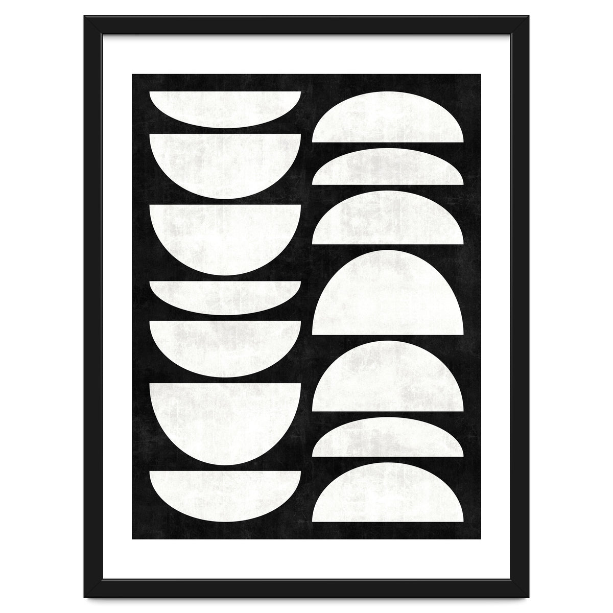 Mid-Century Modern Pattern No.8 - Black and White Concrete