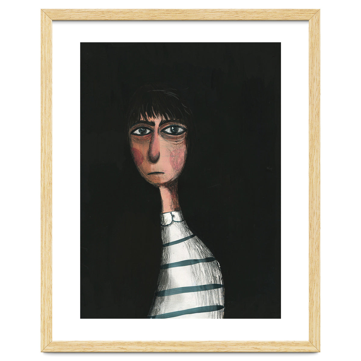 Seated Woman In Stripes