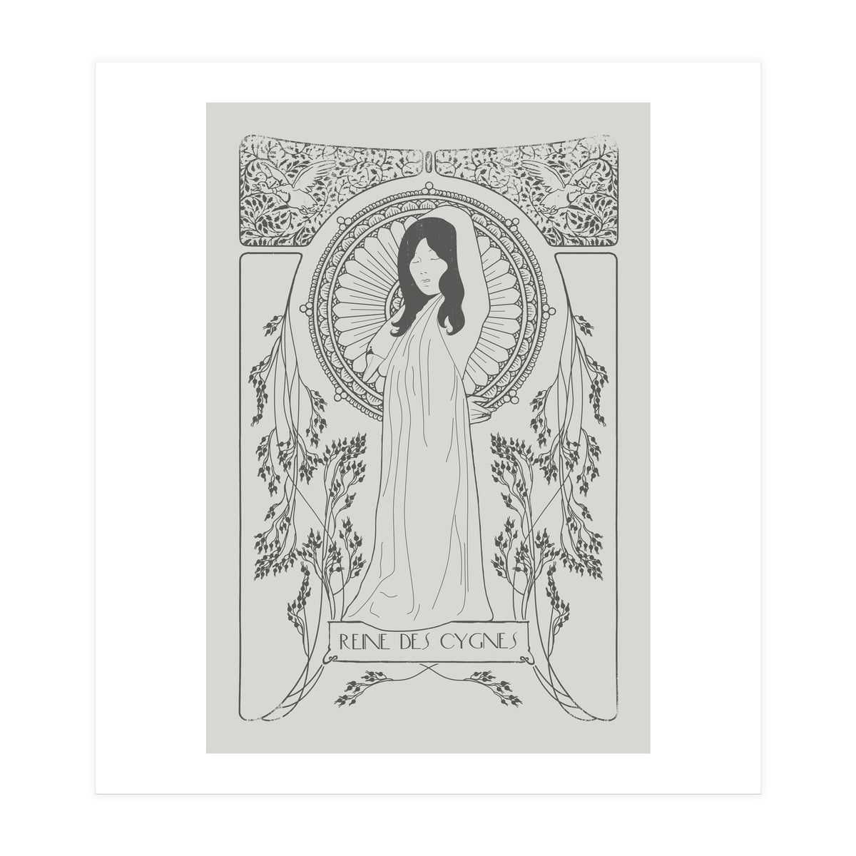 Reine Des Cygnes Grey (Print Only)