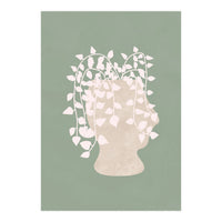 Abstract Potted Figure Sage Green (Print Only)